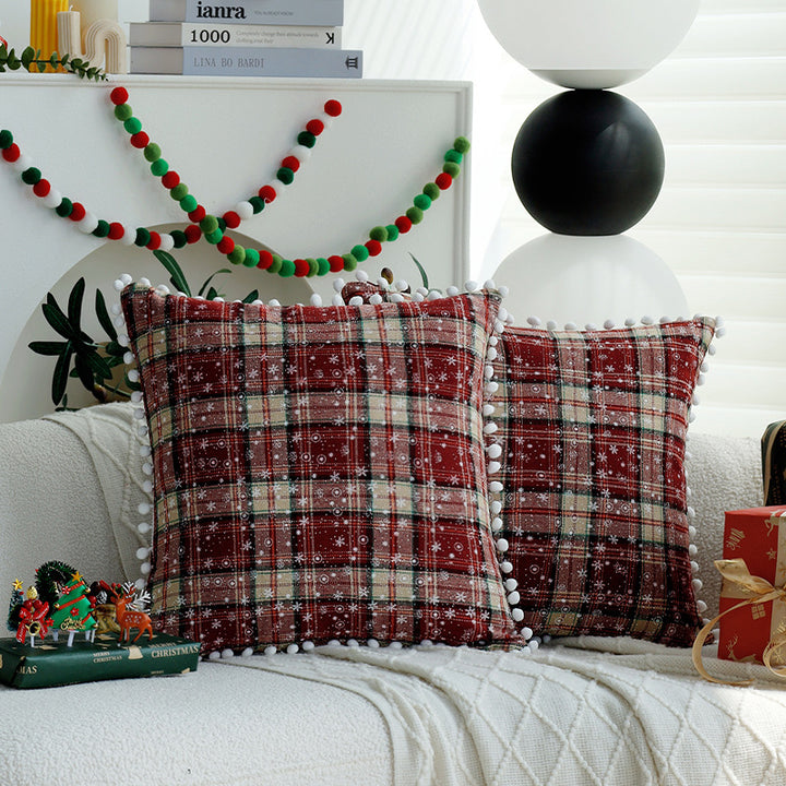 Cozy cushion with striped check pattern