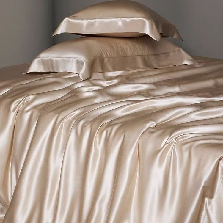 Luxurious Silk Satin Sheet Set with Pillowcases and Fitted Skirt