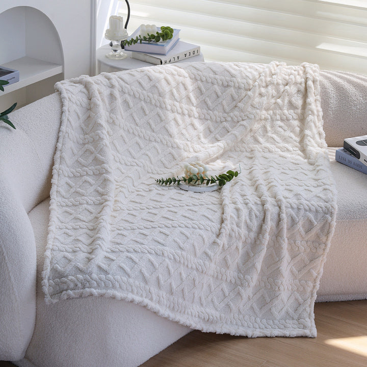 Square plush cushion cover with Scandi braid pattern and extra soft Sherpa quality Bowlift