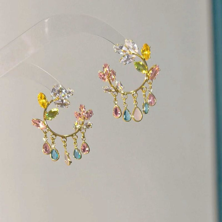 Artistic Floral Drop Earrings Bowlift
