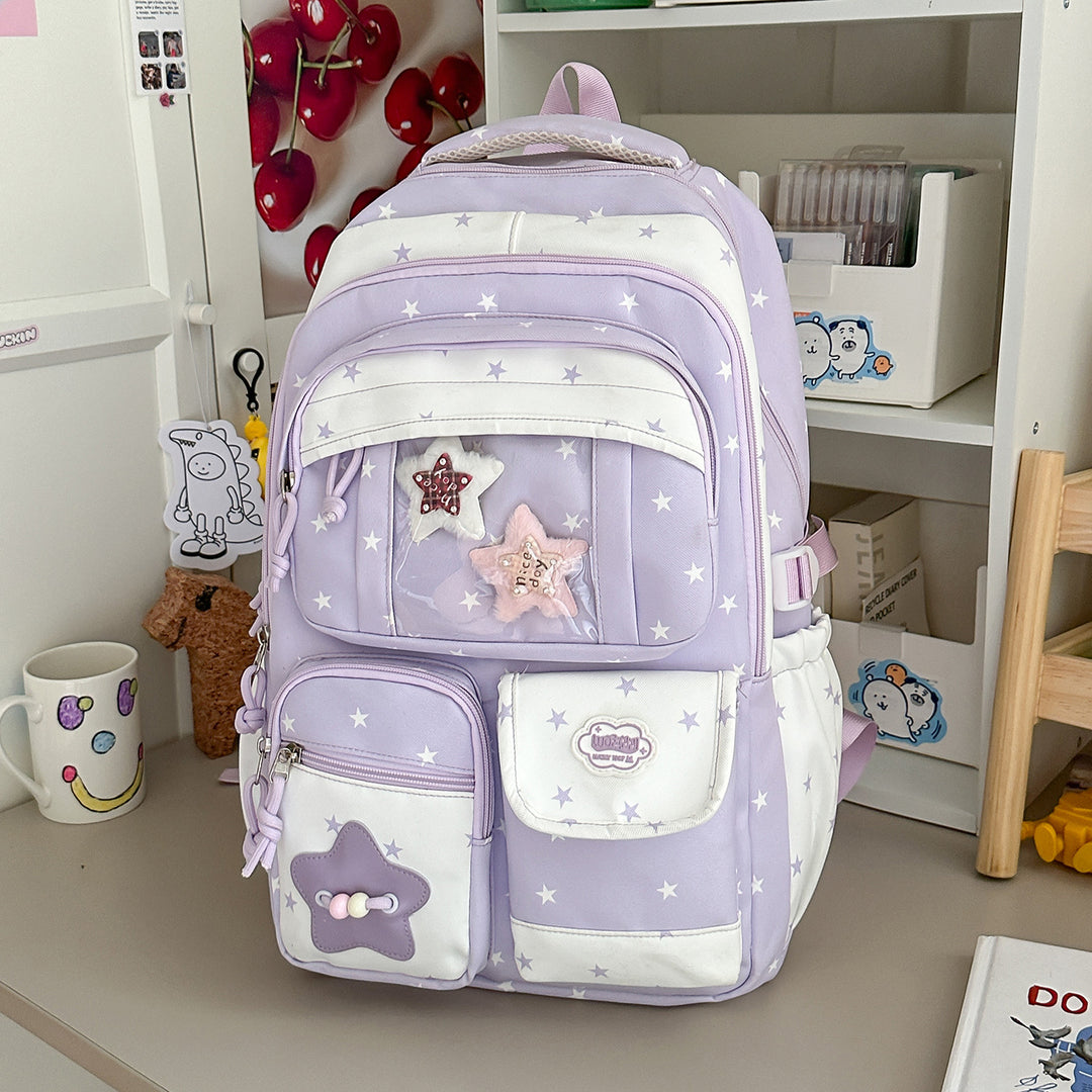 Playful Star-Embellished Backpack Bowlift