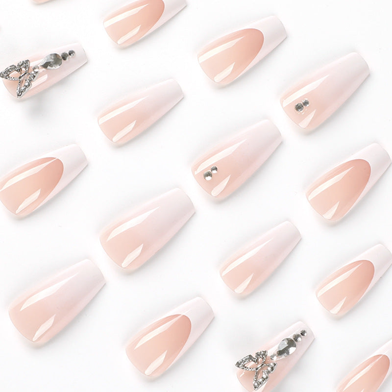 Elegant artificial nails with butterfly accents Bowlift