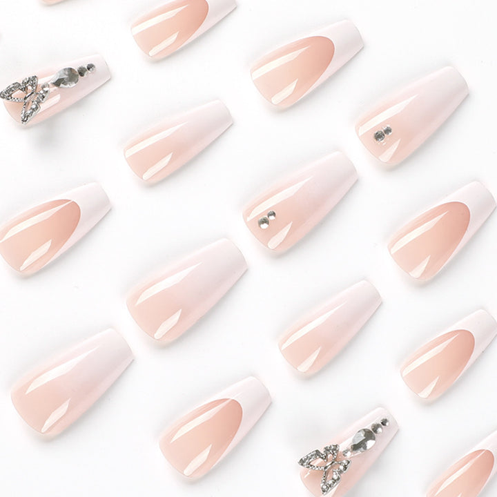 Elegant artificial nails with butterfly accents Bowlift