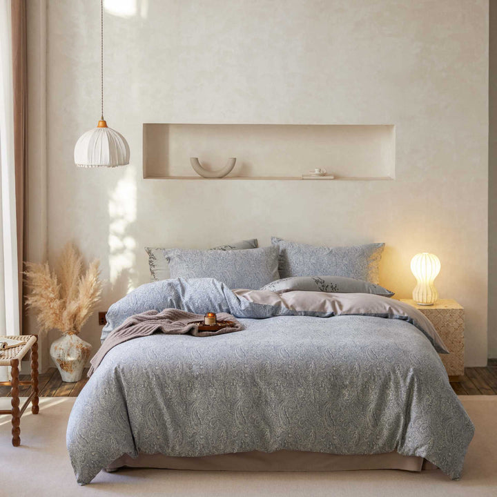Floral Linen-Blend Duvet Cover Set with Pillow Shams