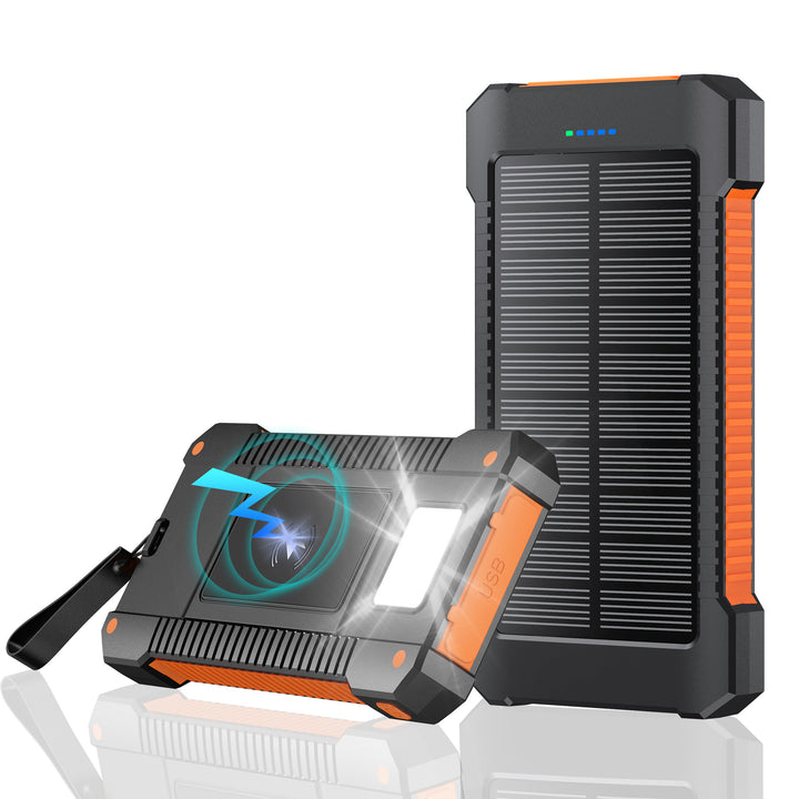 Solar-powered power bank with integrated LED lights and compass Bowlift