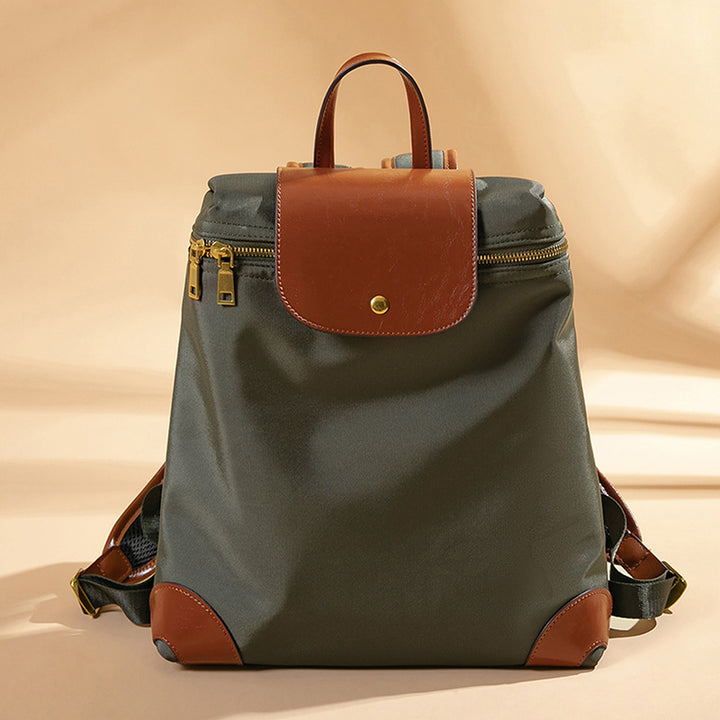 Versatile Multi-Pocket Backpack Bag with Leather Accents