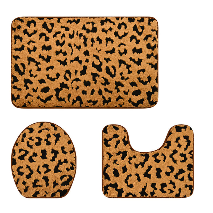 Soft Luxury Leopard Print Bath Rug Set Bowlift