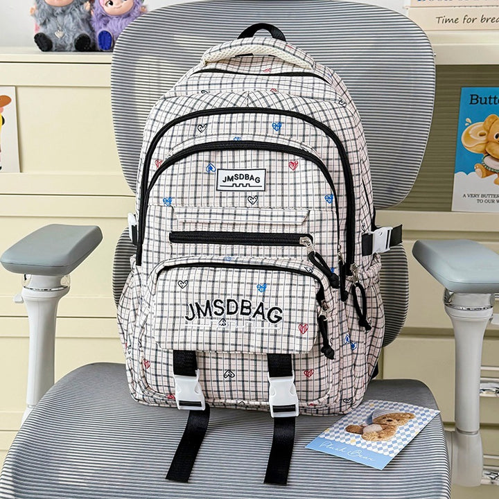Cute Heart-Embellished Casual Backpack Bowlift