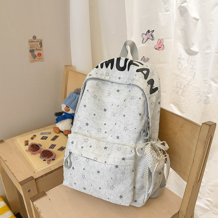 Casual Star-Embellished Backpack Bowlift