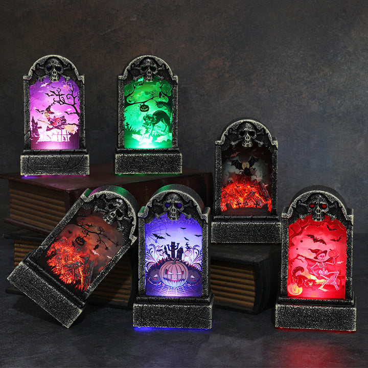Decorative LED Haunted Graveyard Lantern Bowlift