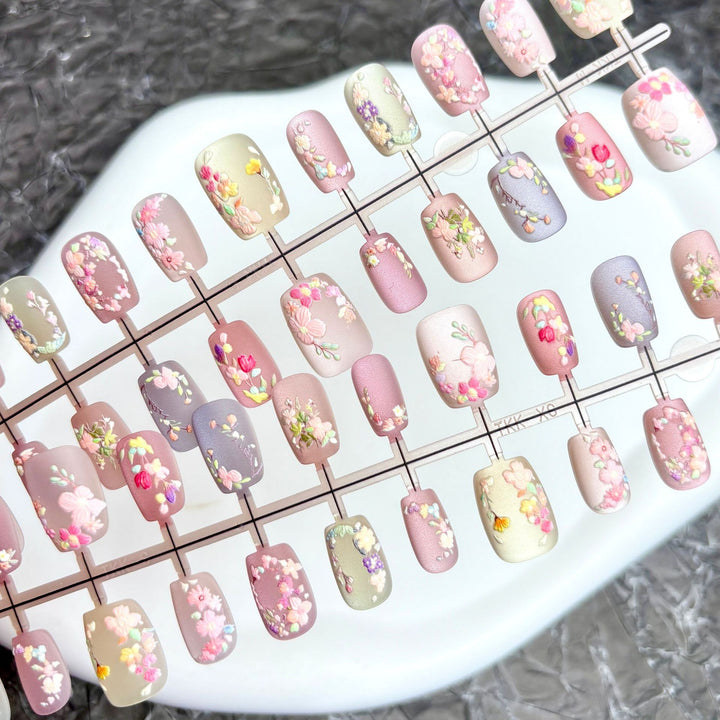 Floral Embellished Press-On Nail Collection