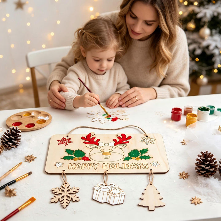 Wood Christmas decoration sign