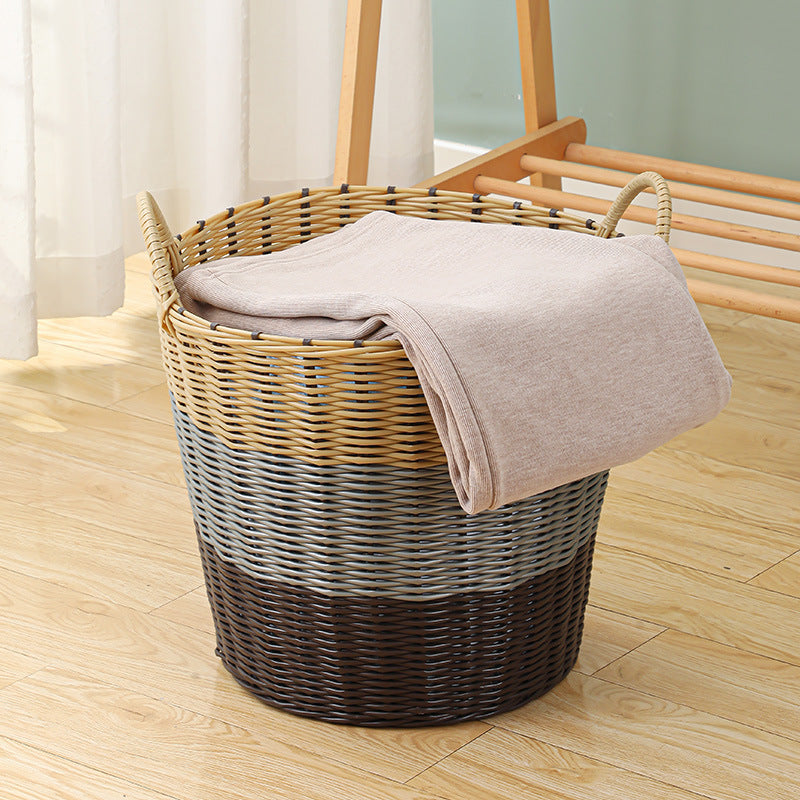 Handwoven Storage Basket with Handles, 43 × 32 × 40 cm