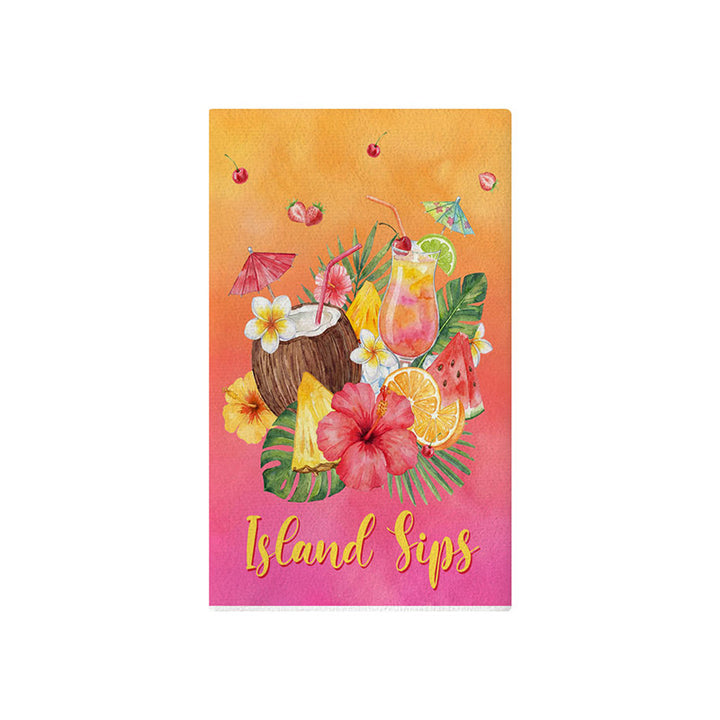 Oversized Microfiber Beach Towel with Floral Cat Illustration