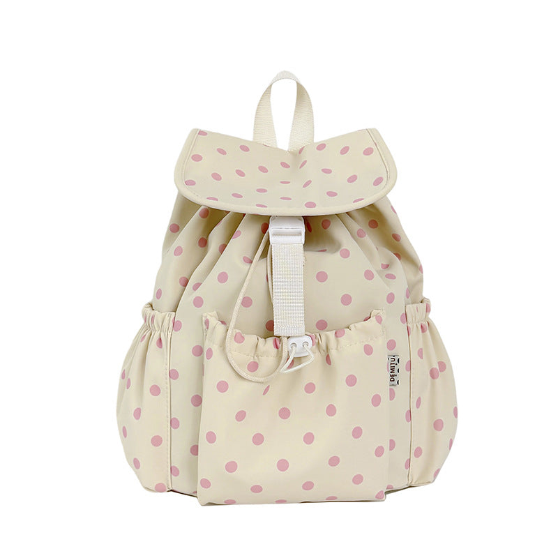 Playful Polka Dot Drawstring Backpack Bowlift