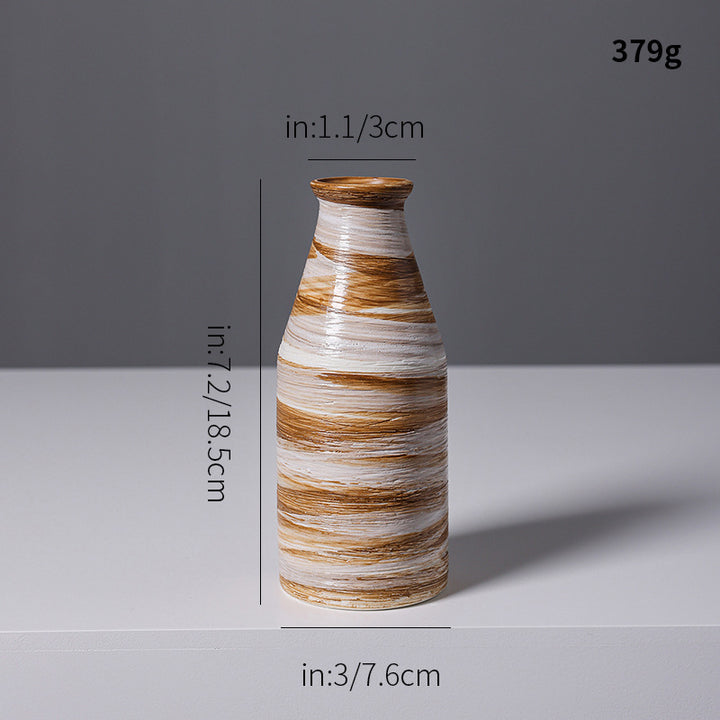Artistic Spiral Design Ceramic Vase Bowlift