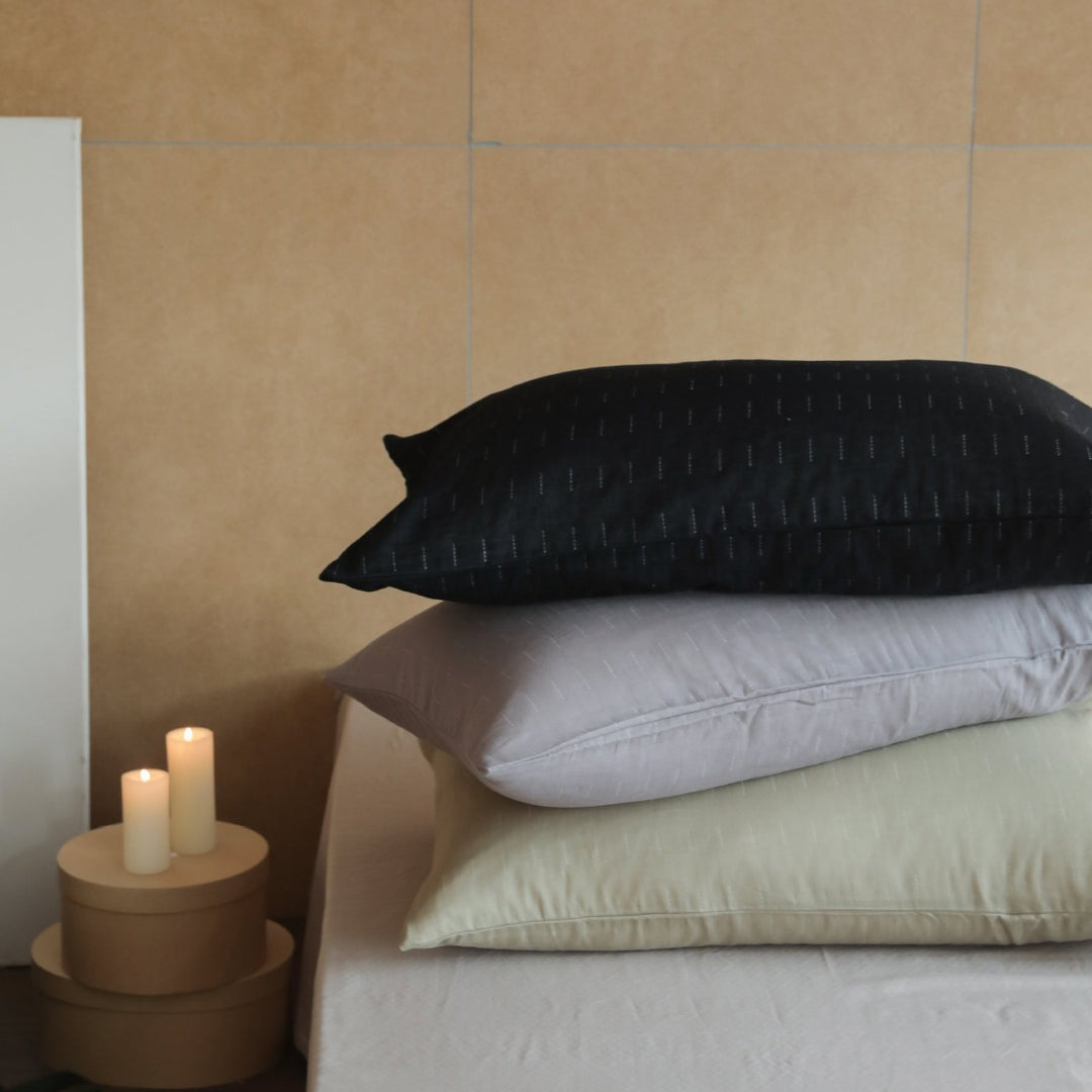 Brushed Cotton Duvet Cover Set with Subtle Linear Stitching