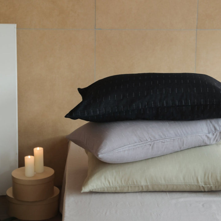 Brushed Cotton Duvet Cover Set with Subtle Linear Stitching