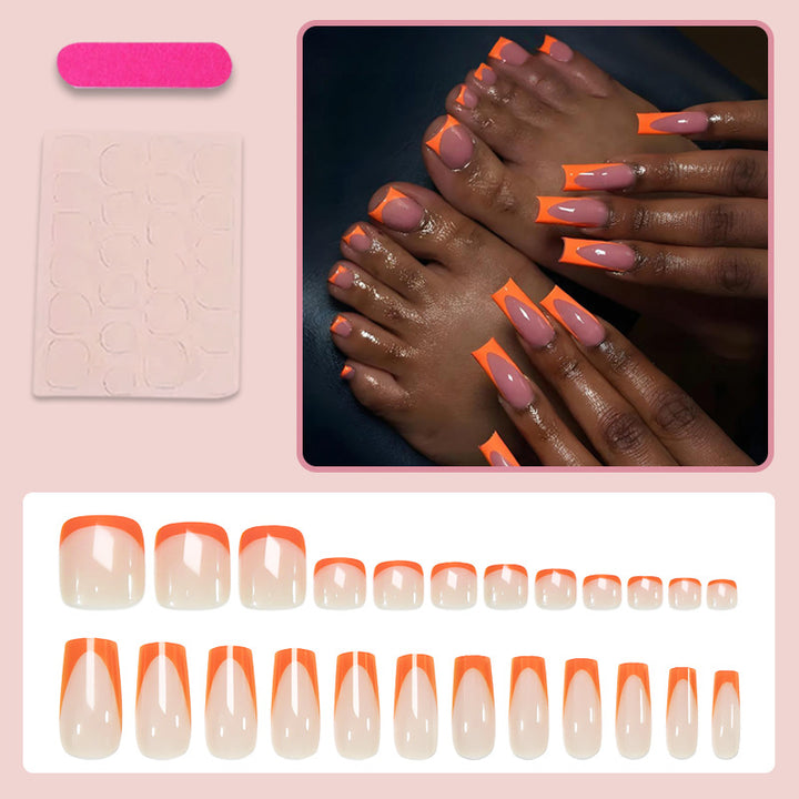 Artificial nail set with modern geometric nail designs Bowlift