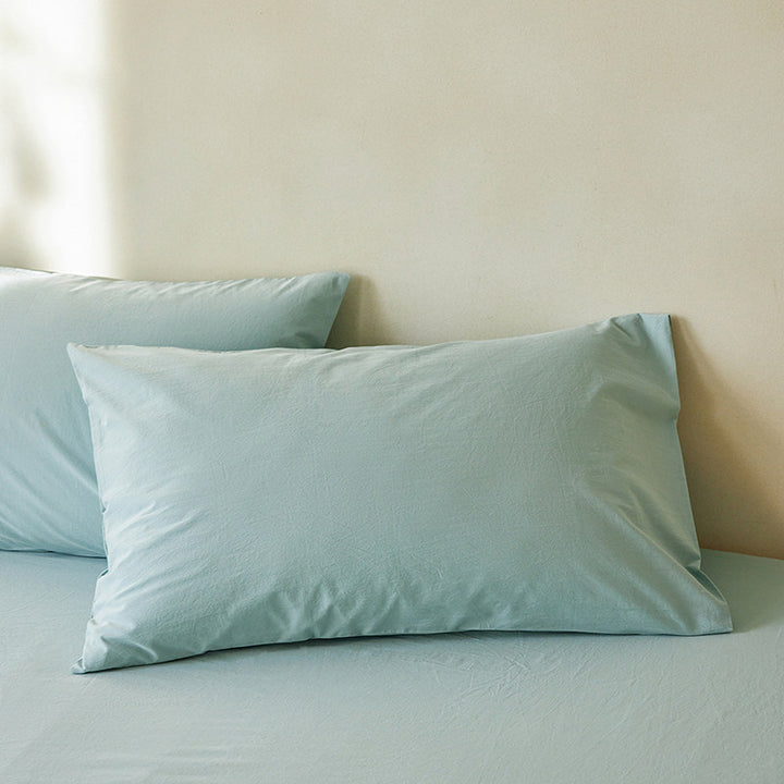Cotton-Sateen Deep-Fit Pillowcase and Fitted Sheet Set