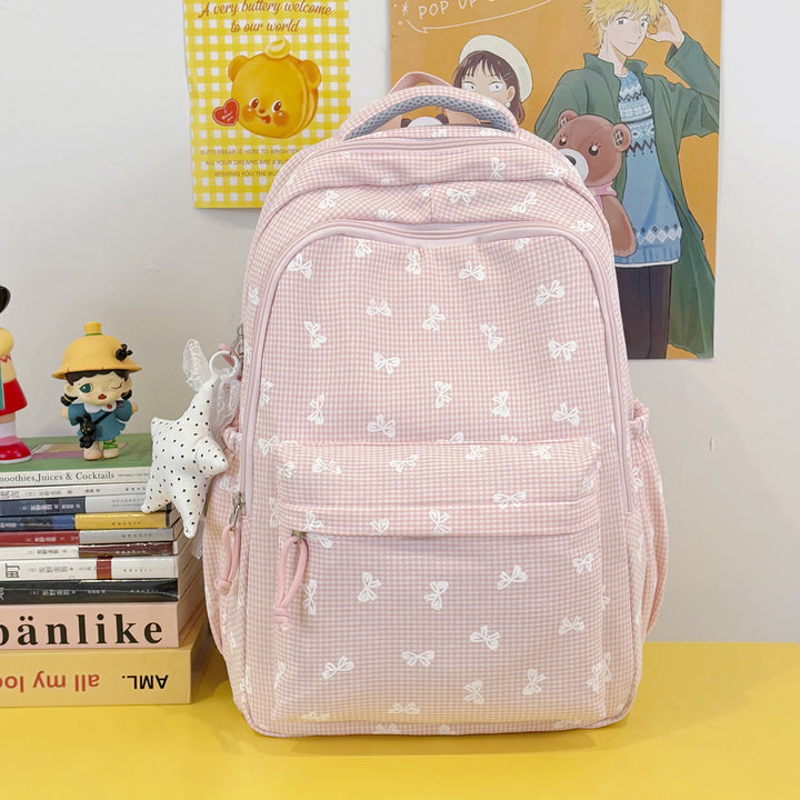 Cute Bow-Embellished Casual Backpack Bowlift