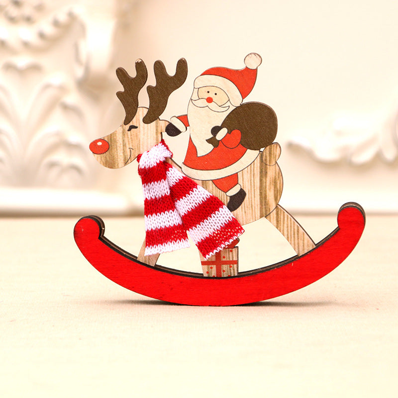 Decorative Wooden Reindeer and Snowman Figurine Bowlift