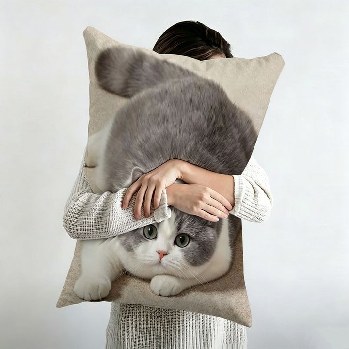 Cat-Themed Decorative Throw Pillow