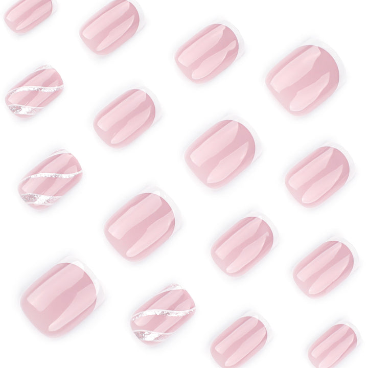 Elegant Nail Art with Glittering French Tip Bowlift