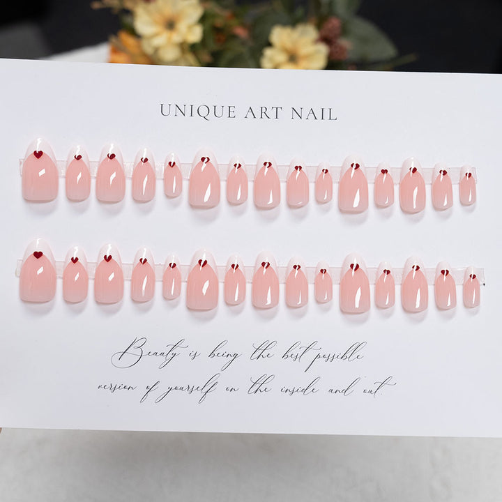 Heart-Accent Press-On Nails