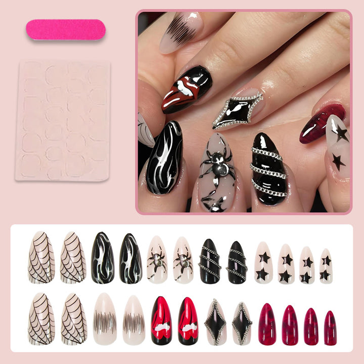 Art nail set with unique spooky designs Bowlift
