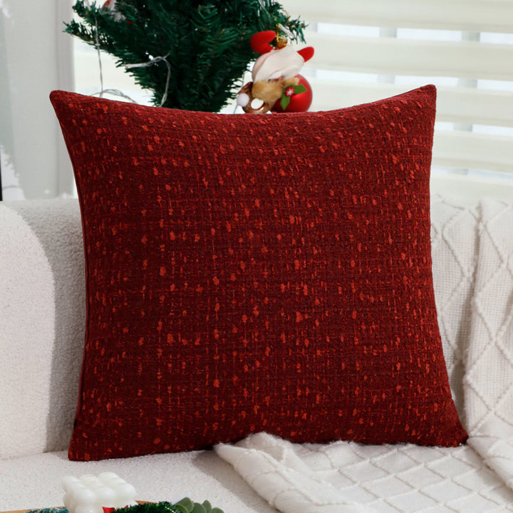 Rectangular decorative cushion with bouclé relief and tassels Bowlift