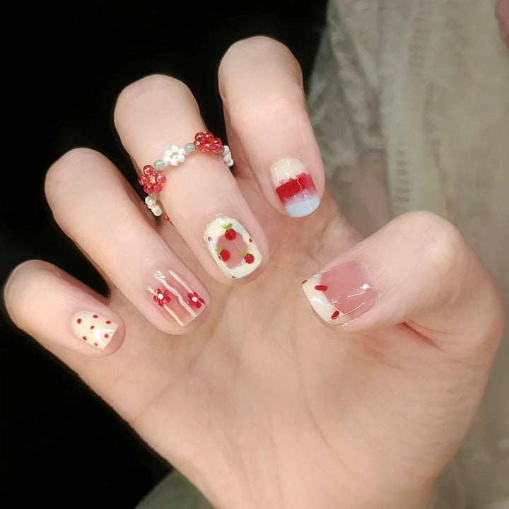 Decorative Press-On Nail Set with Whimsical Bow Designs Bowlift