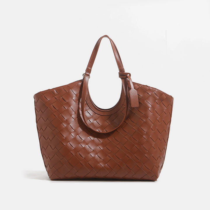 Woven Leather Tote Bag