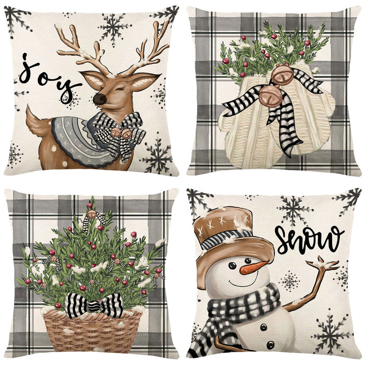 Pastel Christmas Throw Pillow Cover Set Decorative Cushion Covers
