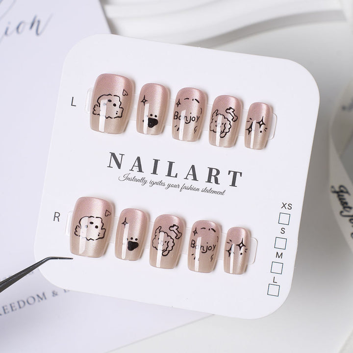 Artistic Floral and Gemstone Press-On Nails Bowlift