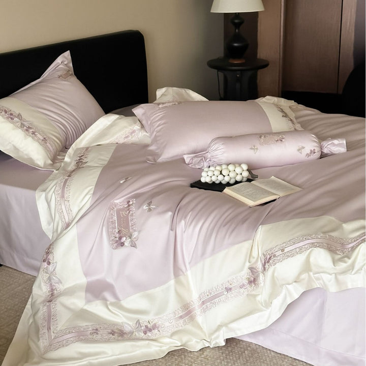 Luxury Embroidered Cotton Duvet Cover Set