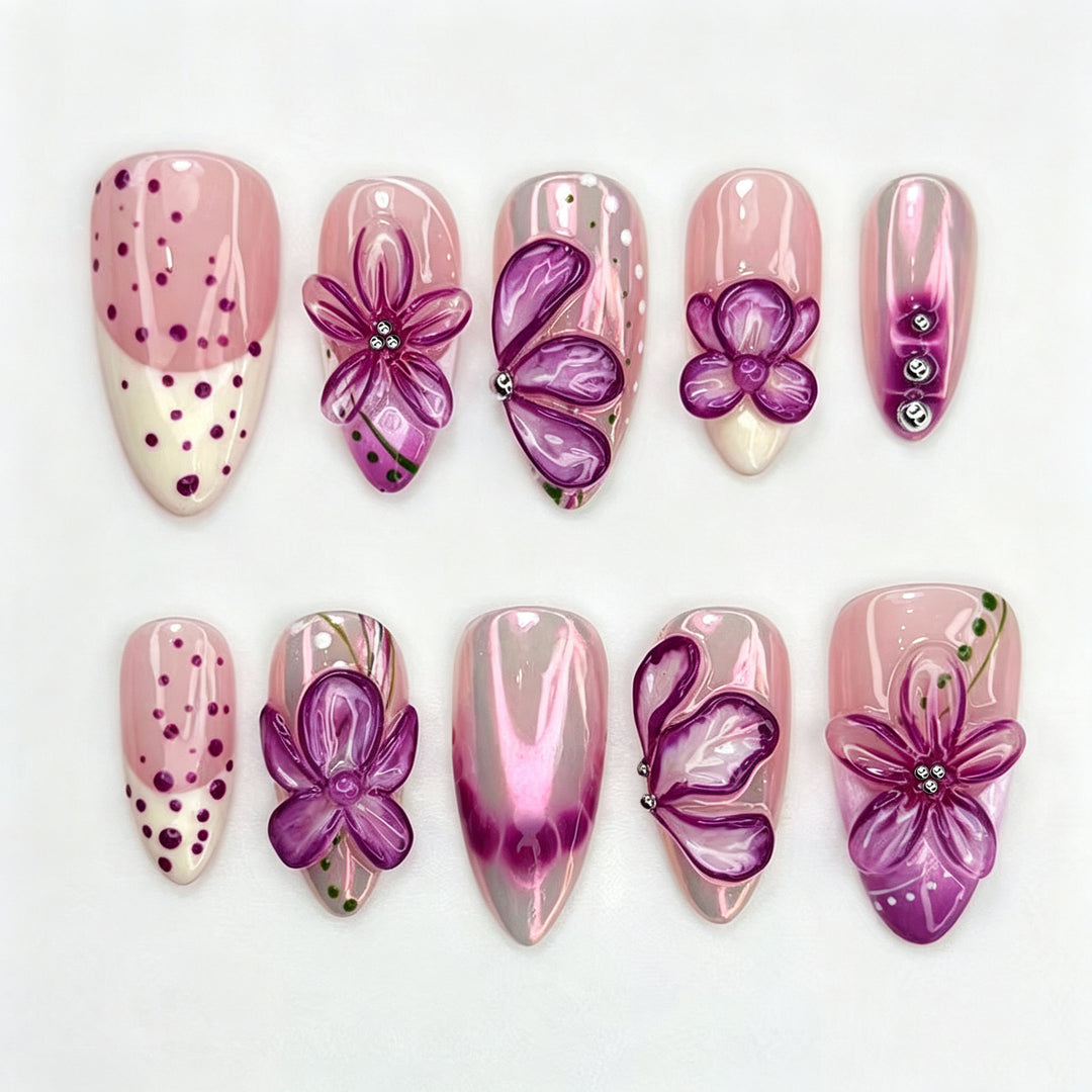 Decorative Floral Press-On Nail Art Kit 1790736637