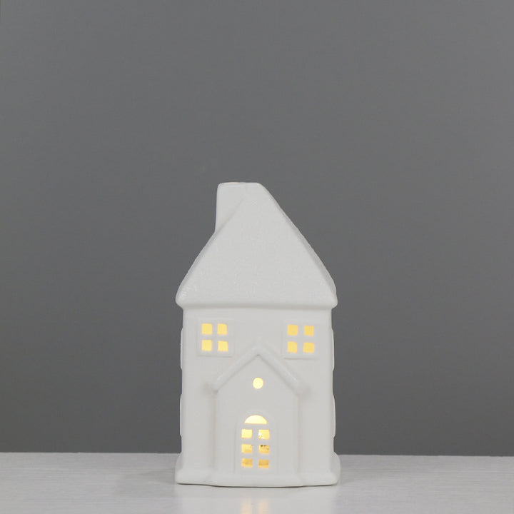 Decorative House-Shaped Ceramic Night Light Bowlift