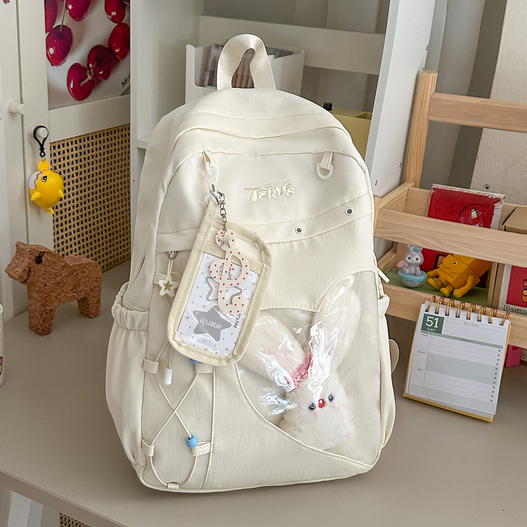 Cute Character-Themed Transparent Backpack Bowlift