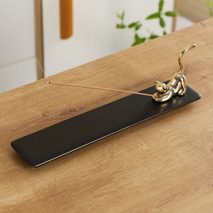Cat-Themed Incense Holder
