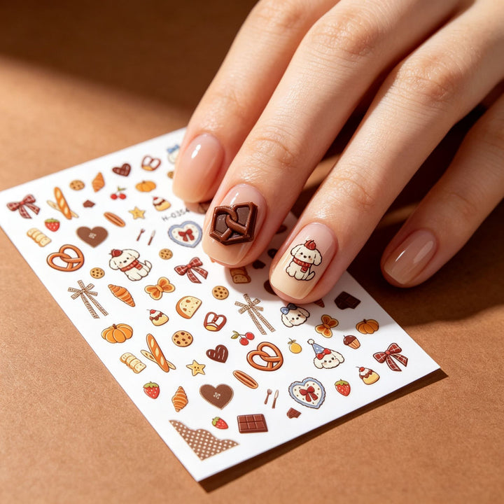 Autumn-Themed Nail Art Stickers