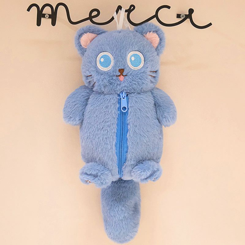 Cozy plush floor seat pouf in cat shape with shape-retaining filling