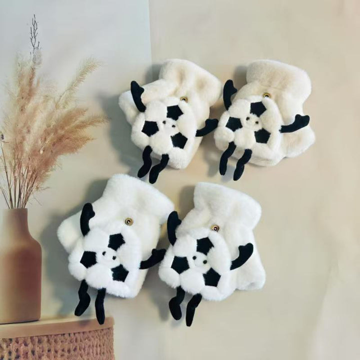 Plush Soccer-Themed Slippers Bowlift