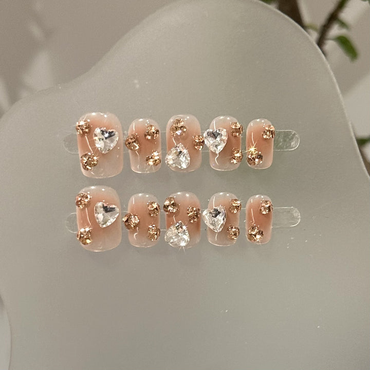 Crystal-Embellished Press-On Nail Set