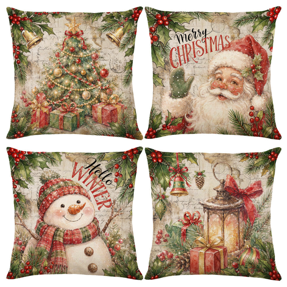 Pastel Christmas Throw Pillow Cover Set Decorative Cushion Covers