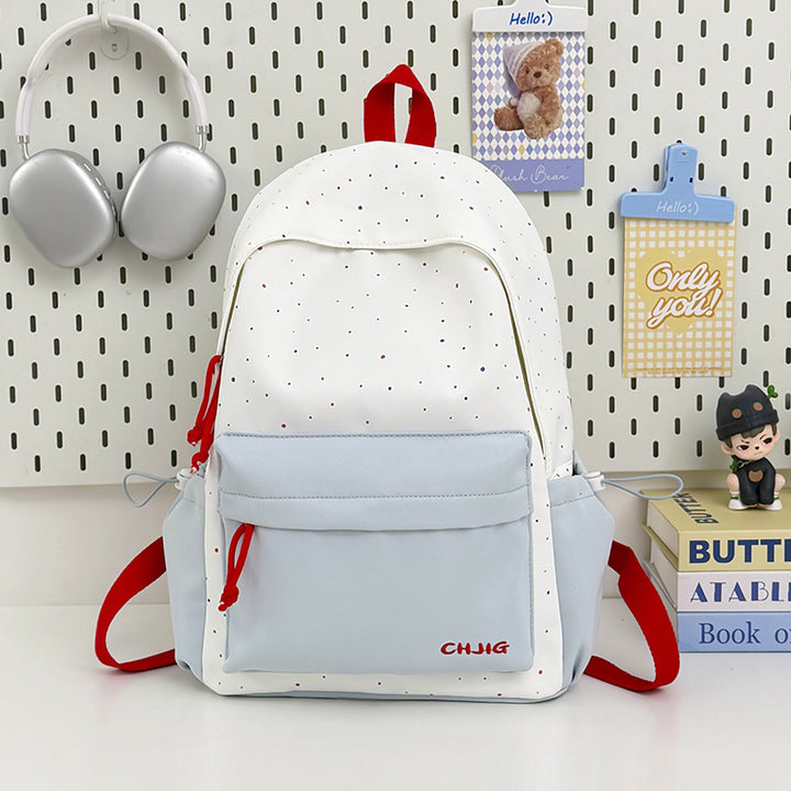 Stylish Casual Dot-Patterned Backpack Bowlift
