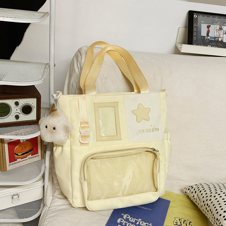 Structured Casual Backpack with Transparent Pocket Bowlift