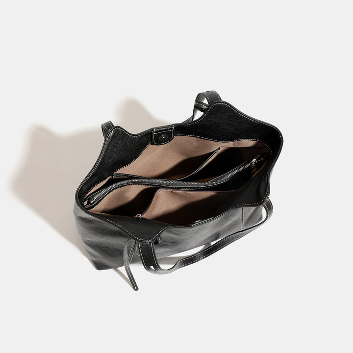 Luxurious Leather Tote Bag with Unique Design