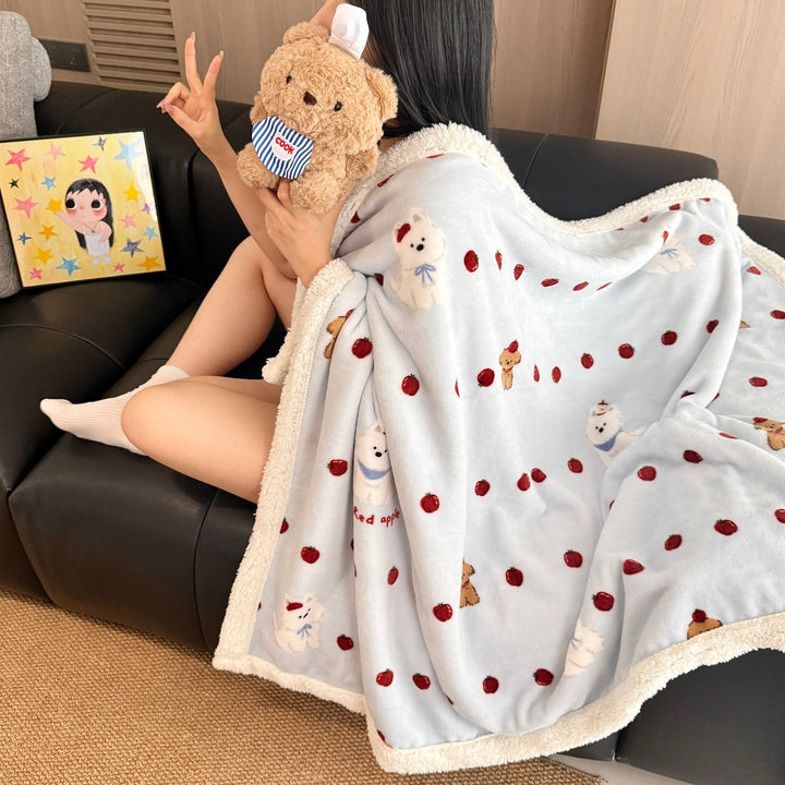 Playful Cartoon-Themed Fleece Blanket
