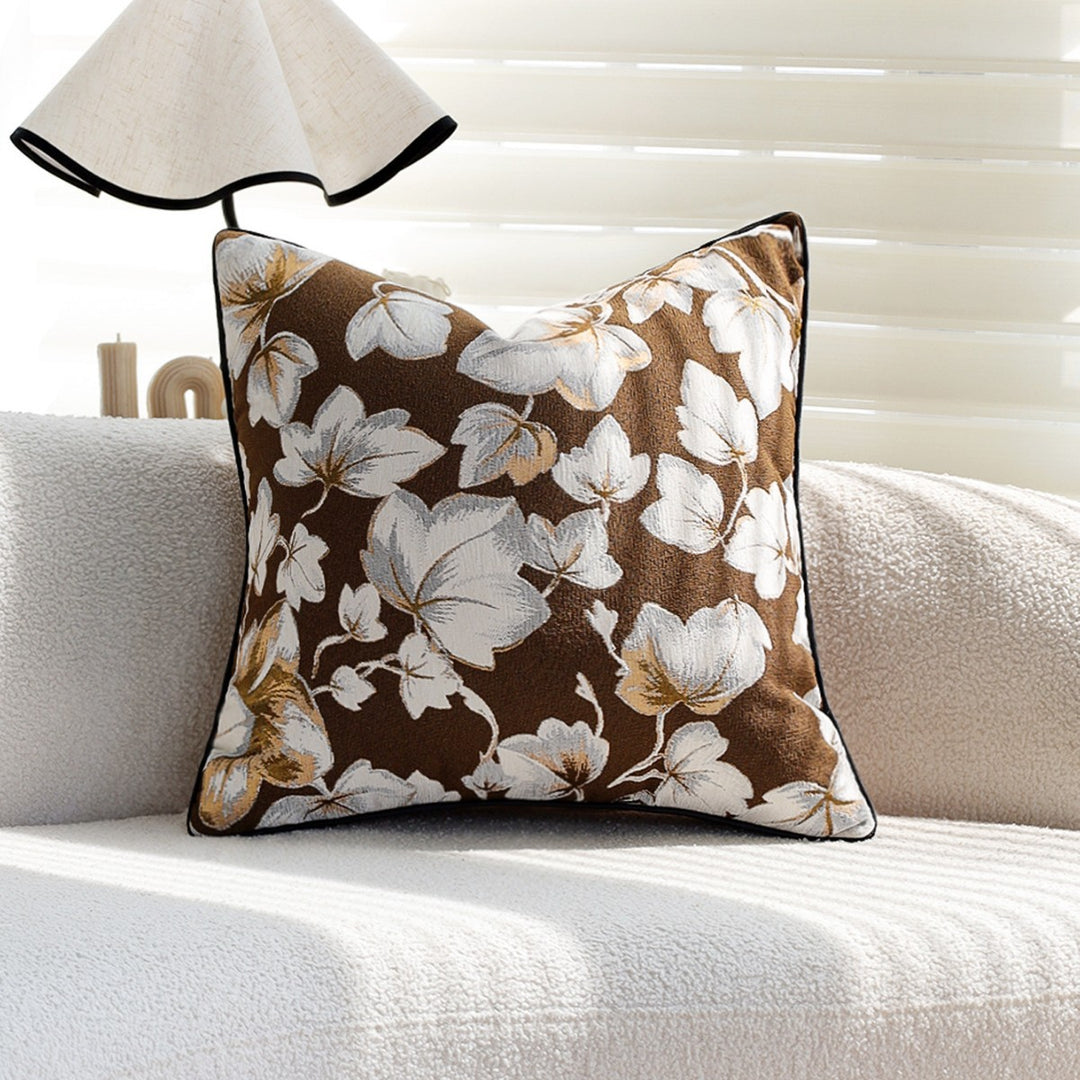 Elegant decorative pillow with floral patterns